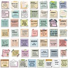 50 piezas de etiquetas adhesivas de recordatorio, pegatinas decorativas para equipaje, botellas de agua, portátiles, manualidades - 1 Set - Ver 6