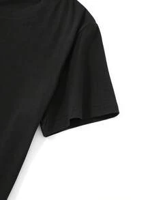 1 camiseta de mujer con estampado de sombrero de perlas, camiseta de manga corta a la moda para primavera y verano, estilo casual moderno y versátil, el regalo perfecto para tu novia o esposa. Simplifica la dificultad de la selección diaria de atuendos. - Negro - Ver 3