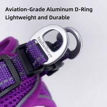Breathable Mesh Dog Harness & Leash Set, Reflective Edge Step-In Puppy Vest With Soft Handle Leash, Adjustable Escape-Proof Harness, Suitable For Small And Medium Dogs And Cats, Lightweight Nighttime Daily Gear - Purple - View 5