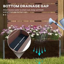 34 X 69.5cm Garden Planter Box, With Back Trellis, Brown - A - View 6