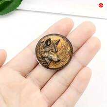 1 pieza Broche plano 2D de estilo rural con diseño de lobo, adecuado para uso diario, aniversario, cumpleaños, fiesta y regalo, un accesorio versátil para todas las estaciones - A - Ver 5