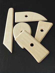 Bộ 5 dụng cụ tạo hình bằng gỗ DIY cho gốm sứ, dụng cụ điêu khắc nghệ thuật dùng để chạm khắc gốm, tạo hình đất sét gốm và polymer. - Nhiều màu - Xem 1