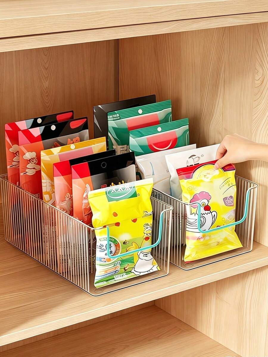 Durable Shatterproof Plastic Made Transparent Storage Box With Removable Dividers, Adjustable Compartment Layout, Suitable For Modern Kitchen And Office Use. Multifunctional Divided Tray, Can Be Used In Refrigerator, Wardrobe, Bathroom To Store Tea Bags, Spices And Tools. Kitchen Organizer Storage Box