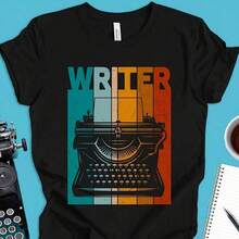 Ropa Curvy en Oferta y , Camiseta Vintage de Escritor, Camiseta Gráfica Retro de Escritor, Regalo para Escritores, Camiseta de Algodón 100% de 220G de Peso Pesado. Estampado de mariposas. Tallas unisex. Camiseta inspiradora de cuello redondo. Lindo y hermoso top de verano inspirado en el estilo Y2K, perfecto para actividades al aire libre, en casa, en el trabajo o para vestir en la calle. Camiseta Casual, Holgada, para Uso Diario. Camisetas para Mujer Y2K - Negro - Ver 7