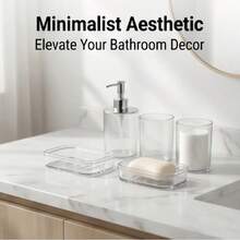 Luxury Glacier Texture Bathroom Vanity Top Set, All-In-One Washing & Storage Combo, Soap Dispenser & Soap Dish - White - View 3