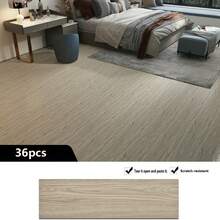 36pcs Fine 3D Wood Grain Texture With Premium Quality, Waterproof & Stain-Resistant Thick Self-Adhesive Floor Stickers, Suitable For Kitchen, Bathroom, Bedroom And Multiple Scenes, 5.91in*15.7in - Wood Grain Floor Stickers - View 11