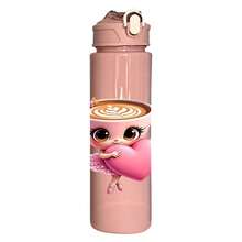 1/5 pièces Bouteille d'eau 750ml avec imprimé de ballerine mignonne et cordon - Bouteille d'eau de sport étanche, design de tasse à café en forme de cœur rose avec ballerine. Cadeau parfait pour les amateurs de café, les passionnés de ballerine. Convient pour l'eau, le jus ou le café, idéal pour l'école, la salle de sport, les activités de plein air et l'utilisation quotidienne. - Tasse rose multicolore - Voir 10
