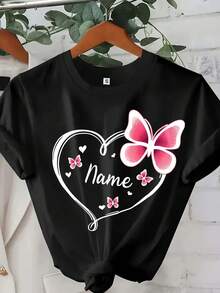 Camiseta Personalizada con Texto, Camiseta con Logo de Negocio, Ropa con Logotipo de Equipo, Diseña tu Propia Camiseta - Negro - Ver 6