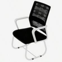 Minimalist Modern Office Chair Metal Frame Soft And Comfortable Home And Office Use Multiple Colors Available - White+Black + Iron + Nylon Mesh + Polyurethane1 - View 3