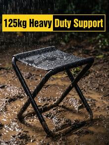 Silla de pesca plegable para exteriores con soporte de acero reforzado, asiento resistente al desgaste, taburete de camping minimalista para excursionistas, silla pequeña plegable compacta para disfrutar de la naturaleza, taburete plegable, mueble de cocina, decoración de jardín, tienda de playa, camping, patio, picnic, esencial - Silla de camping plegable - Ver 2