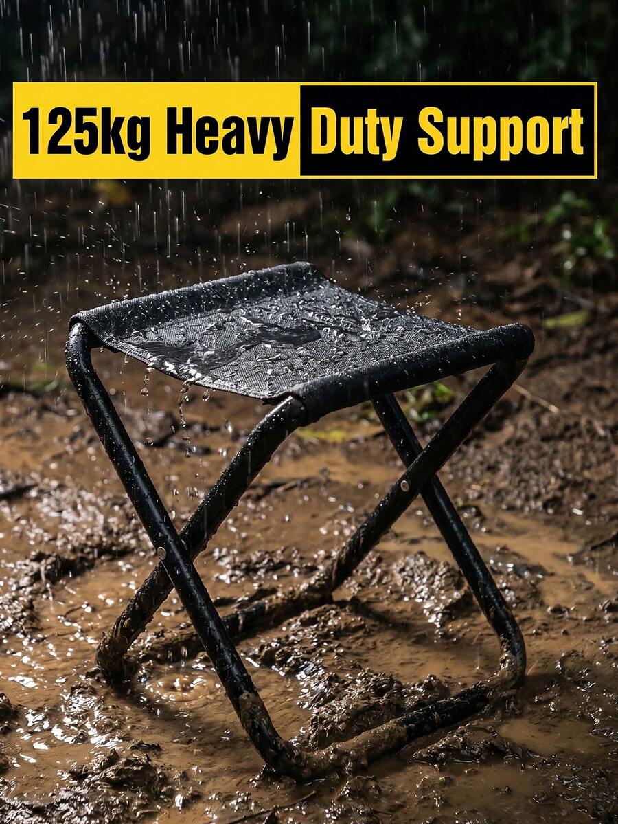 Silla de pesca plegable para exteriores con soporte de acero reforzado, asiento resistente al desgaste, taburete de camping minimalista para excursionistas, silla pequeña plegable compacta para disfrutar de la naturaleza, taburete plegable, mueble de cocina, decoración de jardín, tienda de playa, camping, patio, picnic, esencial