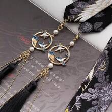 Tocado de lazo de adorno para el cabello, cinta de accesorios Hanfu originales, banda para el cabello antigua, banda para el cabello de súper Hada, banda para el cabello hanfu, regalo de vacaciones C0DK - H - Ver 5