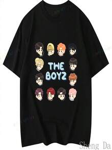 Camiseta unisex de verano de algodón puro, camiseta para fans de la música rock  The Boyz, manga corta, nueva moda, camiseta Popara - Negro - Ver 1