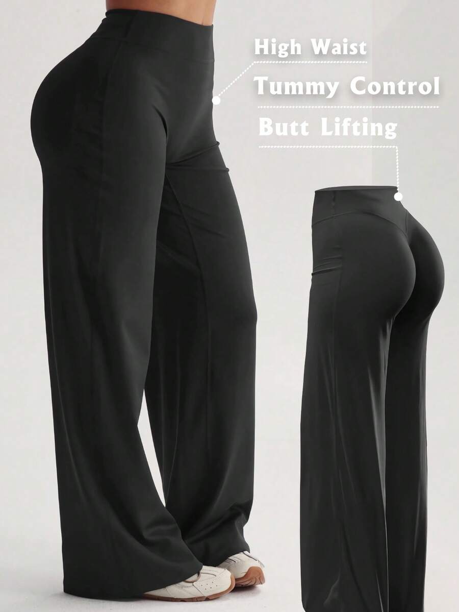 High Waist Soft Wide Leg Pants, Flattering, Non-Sheer, Yoga & Casual Wear For Summer