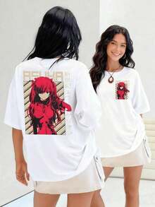 A Bold Warrior With An Intense Gaze And Futuristic Outfit Adorns This 100% Cotton Women's T-Shirt, Capturing The Essence Of Feminine Power And Determination In Every Detail. Suitable For Spring, Summer, And Autumn. - 白色 - 查看 1