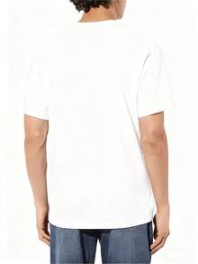 Commemorative T-Shirt For Parents "OUR FIRST FATHER'S DAY" 51.46 Meters With Bottle And Beer Print, Featuring A Striking Design And A Comfortable, Skin-Friendly Fabric. - White - View 2