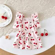 1 chiếc váy cho thú cưng, váy mùa hè in hình quả anh đào. - Màu Hồng baby - Xem 1