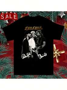 Camiseta de hombre, unisex. La icónica camiseta de los Bee Gees - camiseta suave con diseño de música vintage, adecuada para fans, regalo casual unisex para el día a día, lavable a máquina, regalo asequible para conciertos y uso diario (corte regular), camiseta de mujer, de alta calidad, camiseta de mujer. - Negro - Ver 6