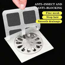 Strong Adhesive Mesh Drain Hair Catchers 10 Pack, Disposable Stick-On Filters For Laundry, Sink And Bathroom Floor Drains - 1 - View 5