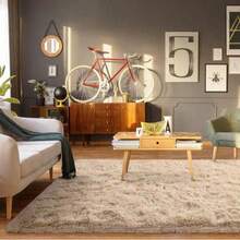 Shaggy Rug 2.00 X 1.50 Living Room Bedroom Office - 米色 - 查看 4