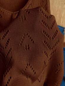Ropa de punto casual de mujer de cuello en V sin mangas - Marrón 2 - Ver 7