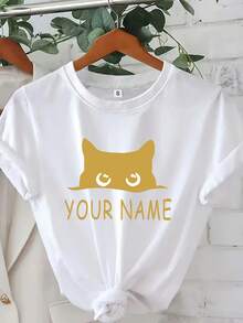 Adorable T-Shirts With Funny Cat Names, Ideal For Cat Lovers, Including Gifts For Cat Moms And A Fashionable Women's Option. - Black - View 7