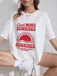 Sudadera Casual de Cuello Redondo para Mujer con Más Sunr-1Pure-Cotton - Blanco 1 - Ver 4