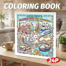 GDTME KAWAI Conejo - Libro para colorear: Aventura en la ciudad, un regalo adecuado para amigos - Libro para colorear - Ver 5