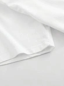 Camiseta casual de manga corta 100% para mujer - Camiseta de manga corta con cuello redondo y estampado de moda, tela transpirable lavable a máquina, cómoda, simple y elegante para uso diario en verano. Regalo perfecto. Ajuste holgado. Envío local. - Blanco - Ver 4