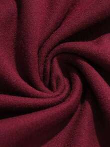 Curve Camiseta de verano elegante y ajustada de unicolor con hombros descubiertos para tallas grandes - Burdeos - Ver 3