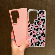 Funda para teléfono: Funda para teléfono adecuada para Samsung Galaxy S23 S23plus S24  S24Ultra S25 S25Plus S25Ultra S26 S26Ultra S26Plus, anticaídas, con tacto suave, multicolor, magnética, protege la lente, adecuada para estudiantes, con diseño de labios rojos. - Azul claro - Ver 11