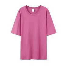 Women's Casual Printed T-Shirt, Short Sleeves, Round Neck, Spring/Summer Urban Fashion Unisex T-Shirt. WHZ8 - 玫紅色 - 查看 12