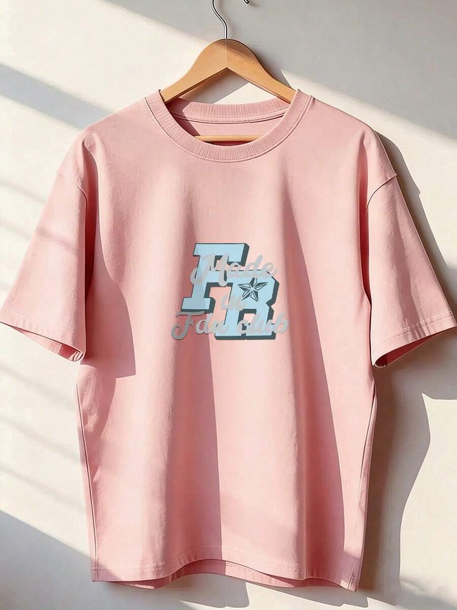 American Style Casual Short Sleeve T-Shirt, Fashionable Short Sleeve T-Shirt For Spring And Summer 2026, Made In Mexico, 180 Grams. Cartoon Print, Couple Design, Suitable For Indoor Or Outdoor Wear. Crew Neck, Unisex, Ideal For Office And Leisure. One-Piece Pack. - PK-P631577SLNDXZGY573 - 查看 1