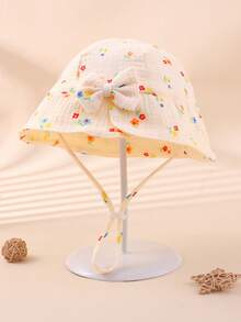 1pc Baby Solid Color Sun Hat, Breathable Beach Bucket Hat With Adjustable Rope, Suitable For Boys And Girls Summer Sun Protection - 1PC - View 10