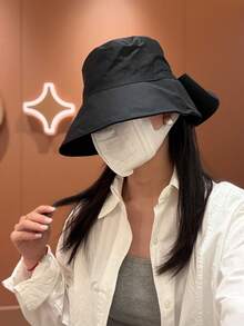 欧美春夏新款渔夫帽。韩版女士蝴蝶结帽。日式纯色圆顶帽、遮阳帽和防晒帽。男女款遮阳帽。 - 彩色 - 查看 4
