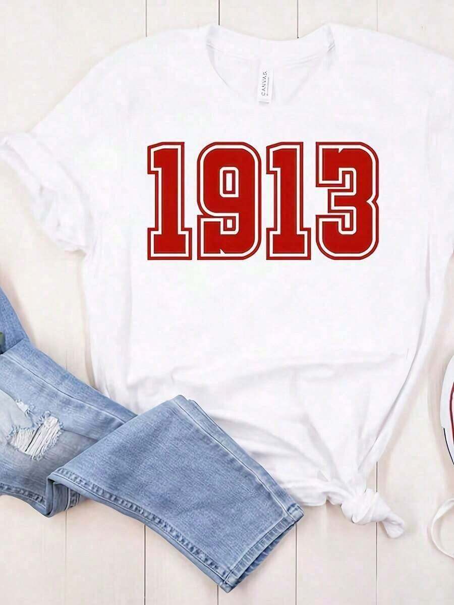 Camiseta 100% Delta Sigma Theta 1913, Estilo Vintage de los 90s Y2K, Cuello Redondo Casual, Lavable a Máquina, Comodidad para Todas las Temporadas, Camiseta Casual para Uso Diario, Regalos de Pascua y Día de la Madre, Ropa de Verano, Camisas, Camisas para Mujer, Playeras, Playeras de Mujer, Vintage, Ropa de Pascua para Mujer - Estilo - Ver 1