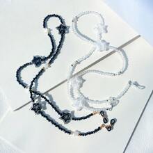 Shiny Bohemian Glass Colorful Heart Beaded Anti-Slip Eyeglass Chain, Acrylic Unique Fashion Eyeglass Strap - Glasses Chain - View 2
