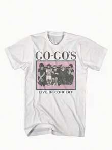 Camiseta de algodón puro con estampado retro americano para mujer, de mangas cortas, divertida y original, lavable a mano y a máquina sin deformarse, adecuada para uso diario casual y versátil. - Blanco - Ver 1