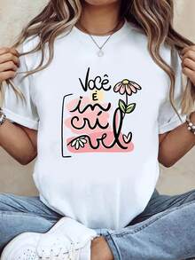 Camiseta de algodón% modelo 2026, tela de alta calidad y peso pesado, diseño de nicho moderno para el verano, camiseta básica sencilla y versátil para el día a día, efecto adelgazante, transpirable y cómoda, adecuada para todos, versátil con cuello redondo y manga corta. - Blanco - Ver 7