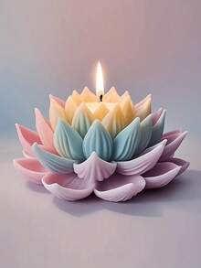 1个3D莲花蜡烛模具，用于蜡烛制作材料，花朵硅胶模具，香薰蜡烛，肥皂制作，DIY，石膏香薰蜡烛，家居装饰，花朵硅胶模具，适用于树脂，环氧树脂，水泥，石膏 - 白色 - 查看 8