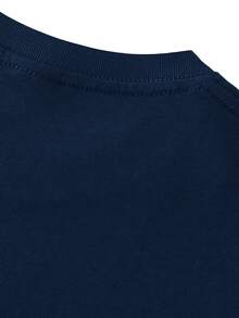 Edición Limitada, Camiseta de Manga Corta para Hombre% Algodón, Corte Regular Simple y Elegante, Cuello Redondo, Tejido de Algodón para un Uso Cómodo, Puede Usarse como Regalo para las Fiestas, Algodón Ligero - Azul - Ver 5