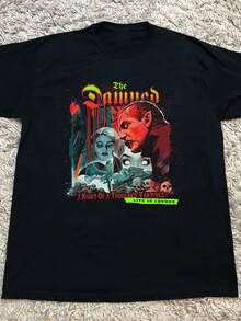 Artículo Raro: Camiseta de Terror Gótico "The Damned" - Diseño vintage de un cartel británico de 1984 con la frase "Damned London", corte holgado, suave y transpirable, camiseta unisex, adecuada para todas las estaciones, ropa de calle vintage, camiseta para mujer, local. - Negro - Ver 1