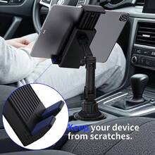 xnyocn Giá đỡ điện thoại/máy tính bảng gắn vào khay đựng cốc trên xe hơi, đế chắc chắn, có thể điều chỉnh, phù hợp với máy tính bảng từ 4-13 inch, tương thích với iPad Mini/Air/Pro và tất cả các loại điện thoại thông minh. - mặc định - Xem 9