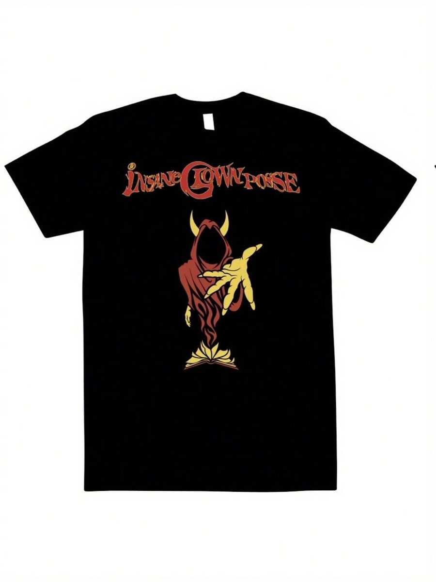 Camiseta de hombre ICP Crazy Clown Party Ghost: Shangri-La, nueva camiseta ICP con estampado puro, adecuada para el hogar, la oficina y las fiestas, camiseta de mujer. - Negro - Ver 1