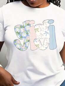 Camiseta Floral Gigi, Linda Camiseta de Primavera para Abuela, Camiseta Coqueta Gigi, Camiseta Floral de Primavera Gigi, Regalo de Cumpleaños para Mamá, Regalo para Ella - Blanco - Ver 6
