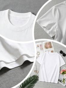 1pc Women' New York Brooklyn Print White TShirt, Crew Neck, Casual Cotton Tee Medium Stretch Knit Fabric, Regular Fit For Female Ladies For Spring/Summer/Fall - 白色 - 查看 3