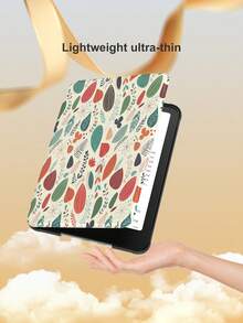 Plant Kindle Protective Case Is Suitable For Kindle 6'' 11th(2022-2024 Generation)10th 2019 Generation.Kindle Paperwhite 5/6/7th(2012-2015 Generation)10th 2018 Generation 7'' 12th 2024 Generation.6.8'' 11th 2021Generation. Stylish And Minimalist Design For E-Books. Made Of PU Leather And TPU Material.Colours - Leaves - View 5