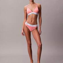 Calvin Klein Calvinklein Icon Cotton Modal Thong Underwear  Women  Panties  100% Cotton Fully Lined Gusset QF8518 - Diamond Logo Washed Scarlet - 查看 2