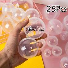 10/15/20/25/30Pcs Mini Plastic Round Capsules - Durable Plastic Containers For Storing Small Items, Suitable For Party Prizes, Retail Store Fixtures And Accessories, Transparent Design, Lightweight, Applicable For Celebrations, Birthdays, Party Decorations, Gift Packaging, Gift Baskets, Filler Materials, DIY Crafts And More. - Multicolor - View 22
