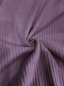 Elegante camiseta de punto de cuello redondo, top de punto minimalista de moda, otoño/invierno - Púrpura malva - Ver 4